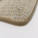 CELINE C Macadam Canvas Shoulder Bag Beige Silver Auth 176486A-9
