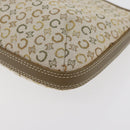 CELINE C Macadam Canvas Shoulder Bag Beige Silver Auth 176486A-14