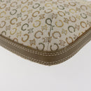 CELINE C Macadam Canvas Shoulder Bag Beige Silver Auth 176486A-16