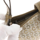 CELINE C Macadam Canvas Shoulder Bag Beige Silver Auth 176486A-10