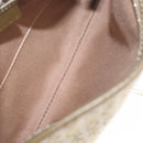 CELINE C Macadam Canvas Shoulder Bag Beige Silver Auth 176486A-11