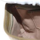 CELINE C Macadam Canvas Shoulder Bag Beige Silver Auth 176486A-20