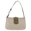 CELINE C Macadam Canvas Shoulder Bag Beige Silver Auth 176486A-13