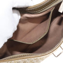CELINE C Macadam Canvas Shoulder Bag Beige Silver Auth 176486A-21