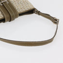 CELINE C Macadam Canvas Shoulder Bag Beige Silver Auth 176486A-7