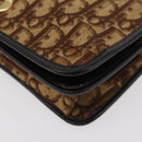 Christian Dior Trotter Canvas Chain Shoulder Bag Brown Gold Auth 176488-11