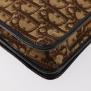 Christian Dior Trotter Canvas Chain Shoulder Bag Brown Gold Auth 176488-12