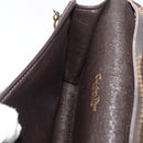 Christian Dior Trotter Canvas Chain Shoulder Bag Brown Gold Auth 176488-18
