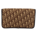 Christian Dior Trotter Canvas Chain Shoulder Bag Brown Gold Auth 176488-3