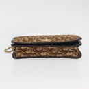 Christian Dior Trotter Canvas Chain Shoulder Bag Brown Gold Auth 176488-9