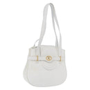 Christian Dior Shoulder Bag Leather White Gold Auth 176489-1