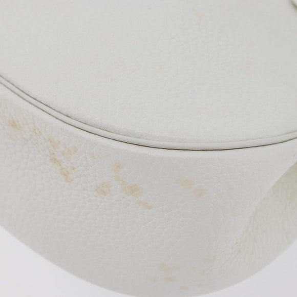 Christian Dior Shoulder Bag Leather White Gold Auth 176489
