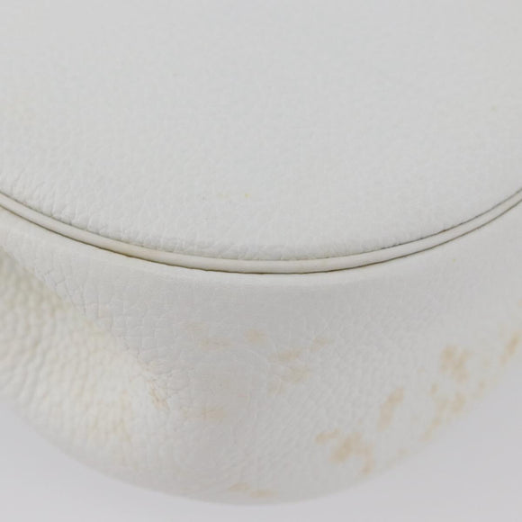 Christian Dior Shoulder Bag Leather White Gold Auth 176489