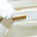 Christian Dior Shoulder Bag Leather White Gold Auth 176489-15