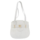 Christian Dior Shoulder Bag Leather White Gold Auth 176489-2