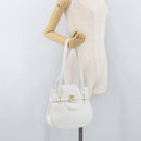 Christian Dior Shoulder Bag Leather White Gold Auth 176489-21