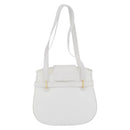 Christian Dior Shoulder Bag Leather White Gold Auth 176489-3