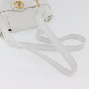 Christian Dior Shoulder Bag Leather White Gold Auth 176489-7