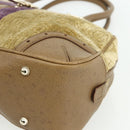 GUCCI Horsebit Boston Bag Velor Gold Beige 145770 Auth 176490V-10