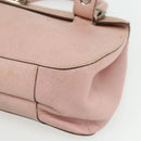 Salvatore Ferragamo Gancini Hand Bag Leather Pink Silver Auth 176491-10