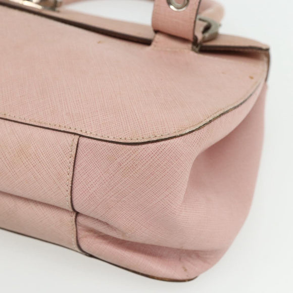 Salvatore Ferragamo Gancini Hand Bag Leather Pink Silver Auth 176491