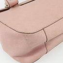 Salvatore Ferragamo Gancini Hand Bag Leather Pink Silver Auth 176491-11
