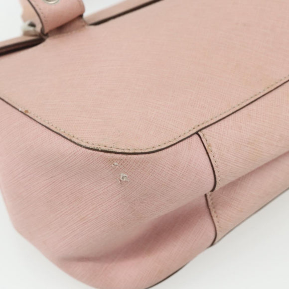 Salvatore Ferragamo Gancini Hand Bag Leather Pink Silver Auth 176491