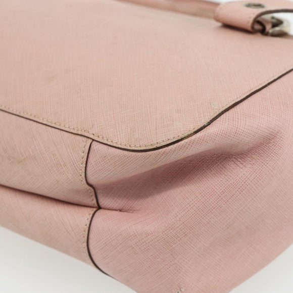 Salvatore Ferragamo Gancini Hand Bag Leather Pink Silver Auth 176491
