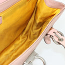 Salvatore Ferragamo Gancini Hand Bag Leather Pink Silver Auth 176491-16