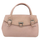 Salvatore Ferragamo Gancini Hand Bag Leather Pink Silver Auth 176491-2