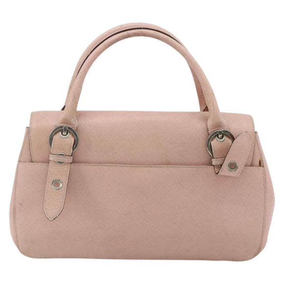 Salvatore Ferragamo Gancini Hand Bag Leather Pink Silver Auth 176491