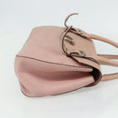 Salvatore Ferragamo Gancini Hand Bag Leather Pink Silver Auth 176491-5