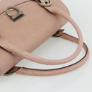 Salvatore Ferragamo Gancini Hand Bag Leather Pink Silver Auth 176491-7