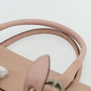 Salvatore Ferragamo Gancini Hand Bag Leather Pink Silver Auth 176491-8