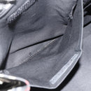 Burberrys Nova Check Blue Label Hand Bag Nylon Black Silver Auth 176492-12