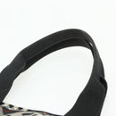 Burberrys Nova Check Blue Label Hand Bag Nylon Black Silver Auth 176492-8