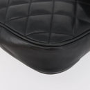 CHANEL Matelasse Chain Shoulder Bag Lamb Skin Black Gold CC Auth 176495-15