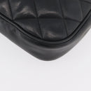 CHANEL Matelasse Chain Shoulder Bag Lamb Skin Black Gold CC Auth 176495-16