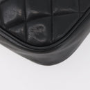 CHANEL Matelasse Chain Shoulder Bag Lamb Skin Black Gold CC Auth 176495-17