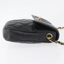 CHANEL Matelasse Chain Shoulder Bag Lamb Skin Black Gold CC Auth 176495-3