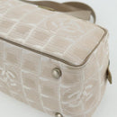 CHANEL New Travel line Shoulder Bag Beige CC Auth 176498-10