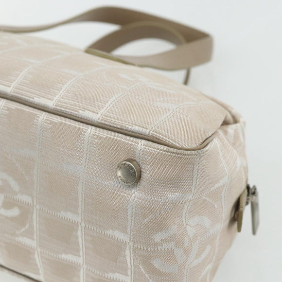 CHANEL New Travel line Shoulder Bag Beige CC Auth 176498