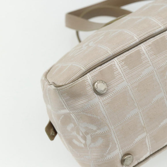 CHANEL New Travel line Shoulder Bag Beige CC Auth 176498