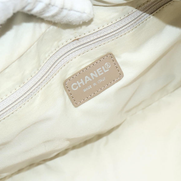 CHANEL New Travel line Shoulder Bag Beige CC Auth 176498