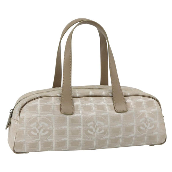 CHANEL New Travel line Shoulder Bag Beige CC Auth 176498
