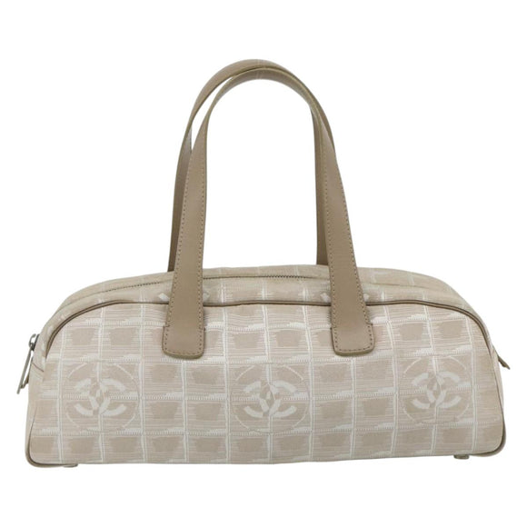 CHANEL New Travel line Shoulder Bag Beige CC Auth 176498