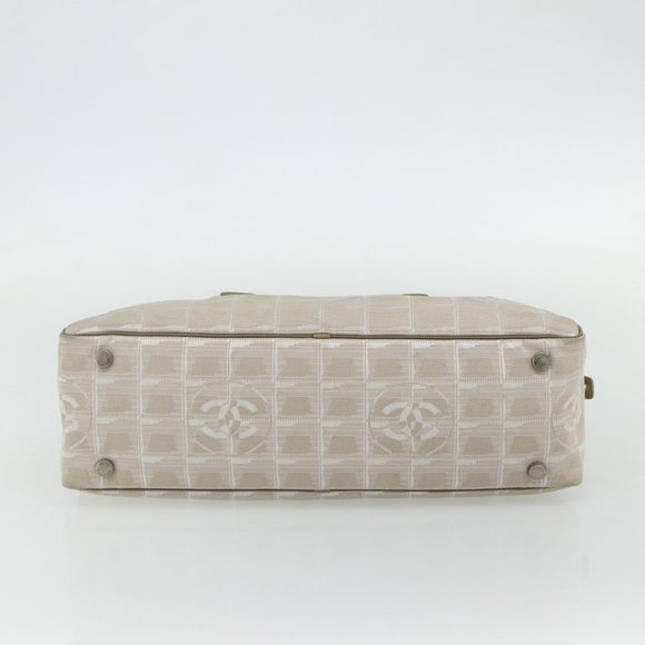 CHANEL New Travel line Shoulder Bag Beige CC Auth 176498