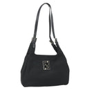 FENDI Shoulder Bag Nylon Black Silver Auth 176499A-1