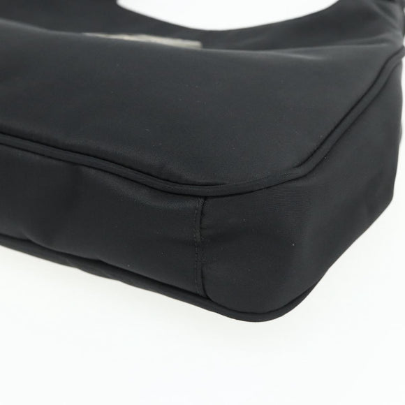 FENDI Shoulder Bag Nylon Black Silver Auth 176499A