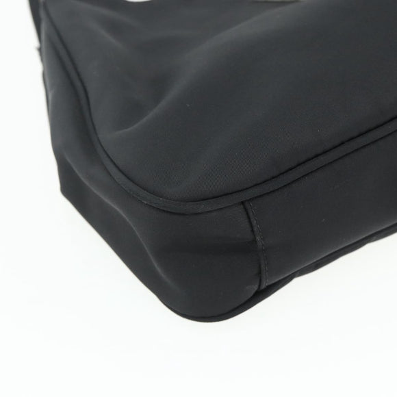 FENDI Shoulder Bag Nylon Black Silver Auth 176499A